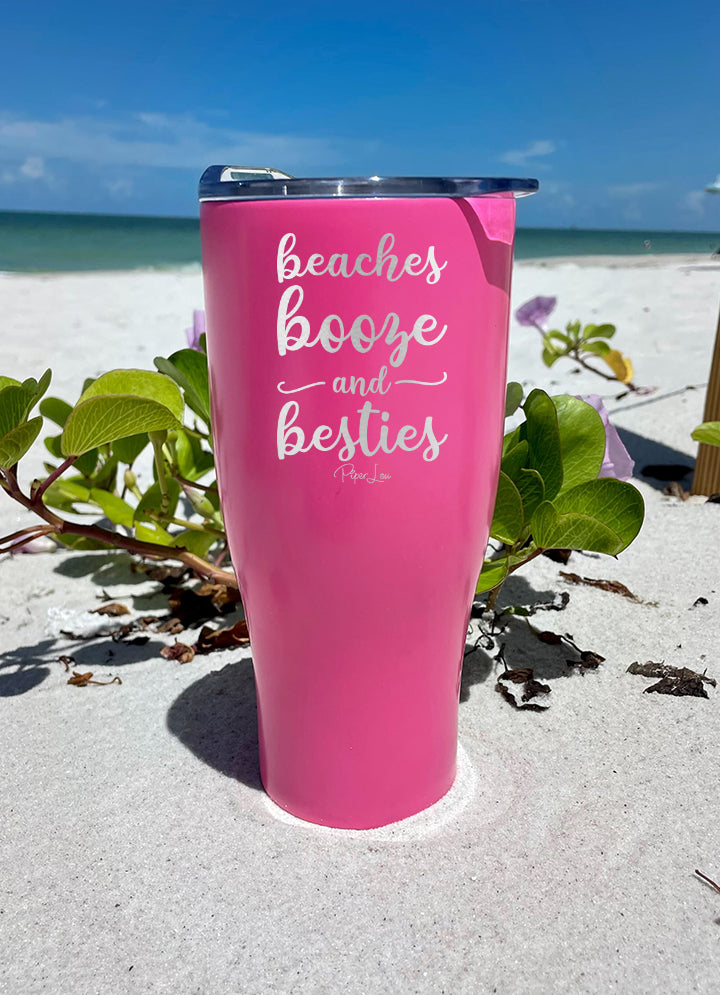 Beaches Booze & Besties Plastic Tumblers