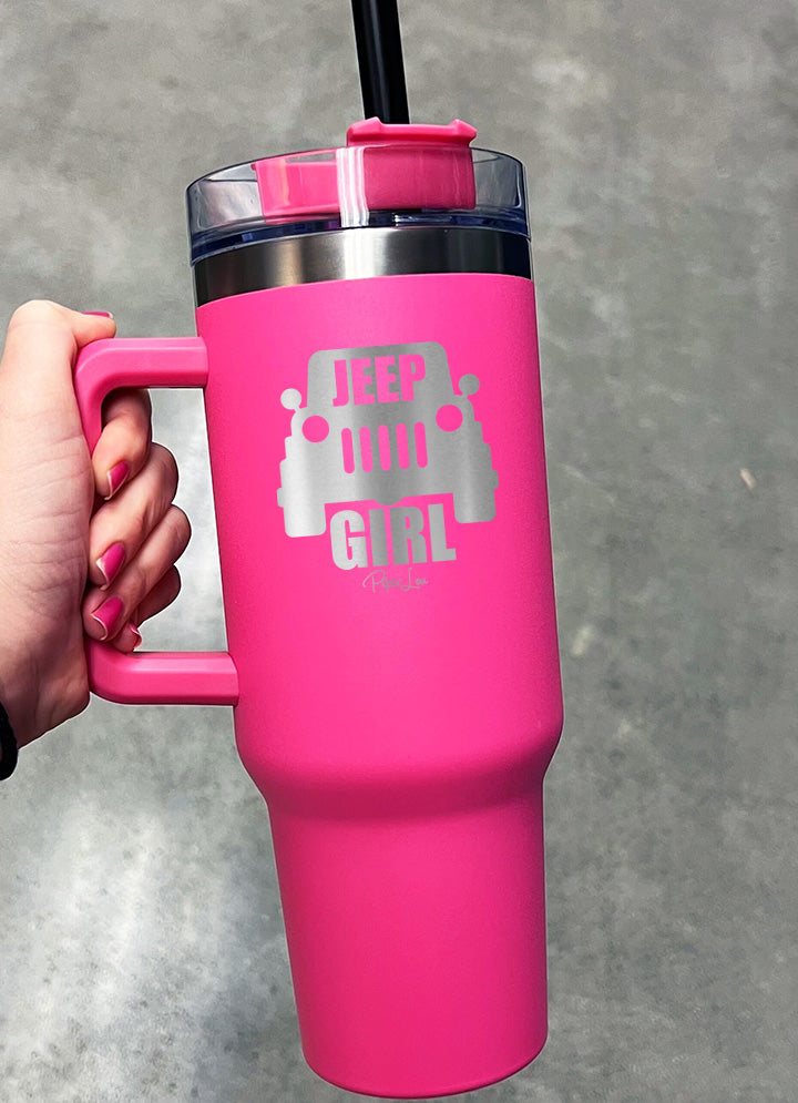 Pink Jeep tumbler