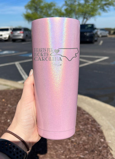 100% Donation | Hearts For North Carolina Laser Etched Tumbler