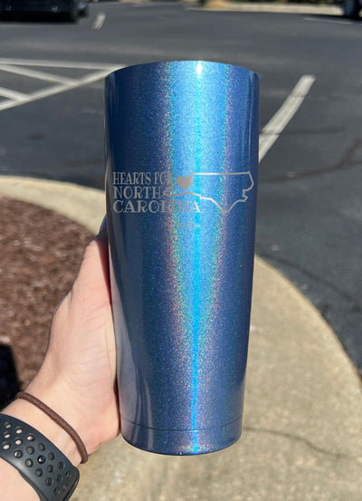 100% Donation | Hearts For North Carolina Laser Etched Tumbler