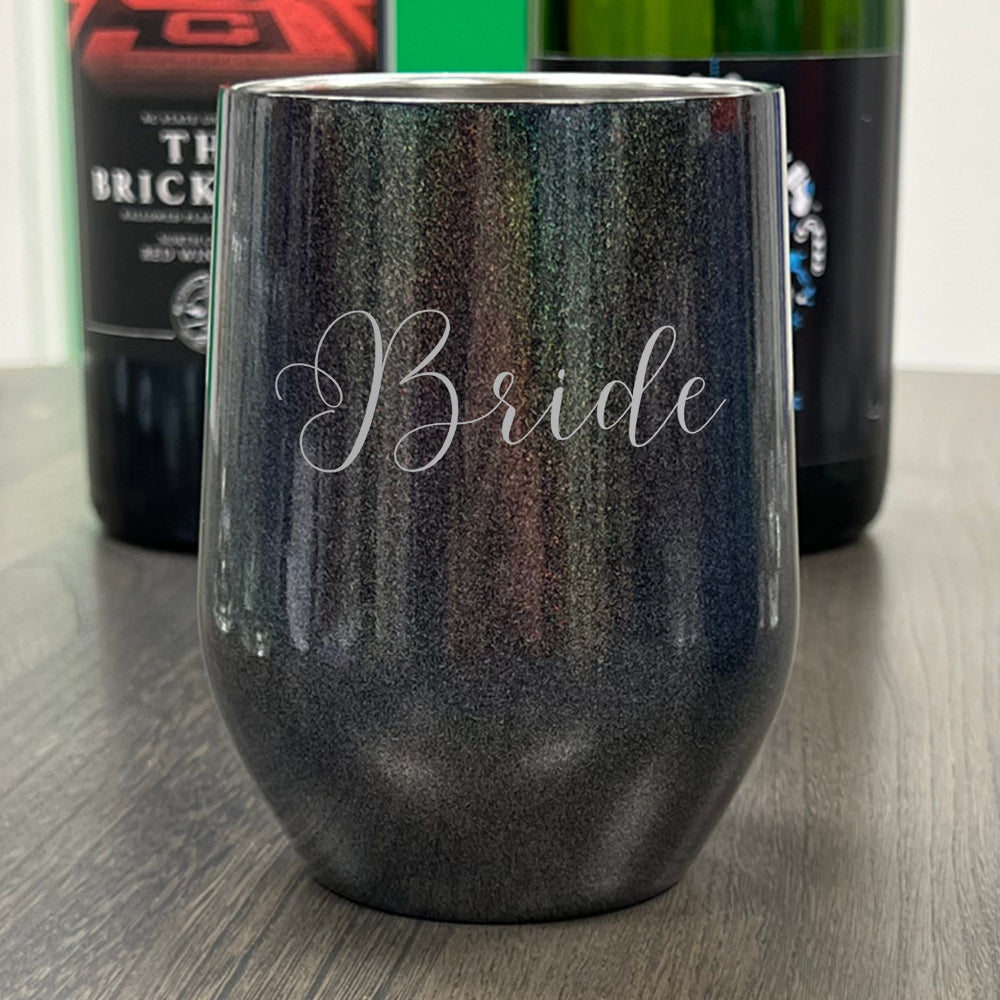 Bride Script Laser Etched Tumbler