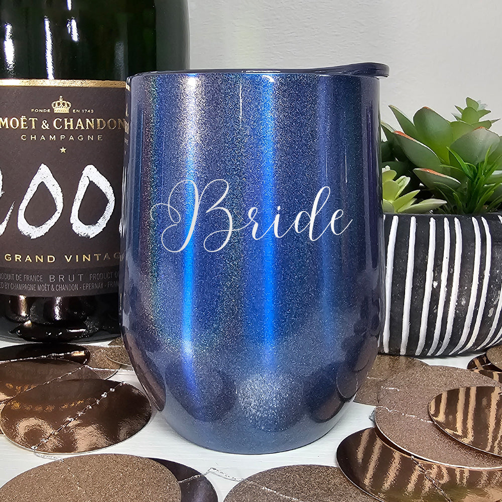 Bride Script Laser Etched Tumbler