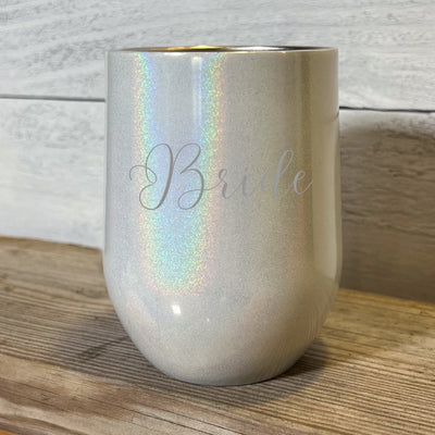 Bride Script Laser Etched Tumbler