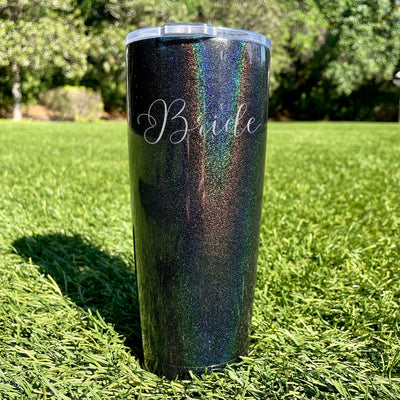 Bride Script Laser Etched Tumbler