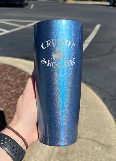 Cruisin And Boozin Personalize (CUSTOM) Laser Etched Tumbler