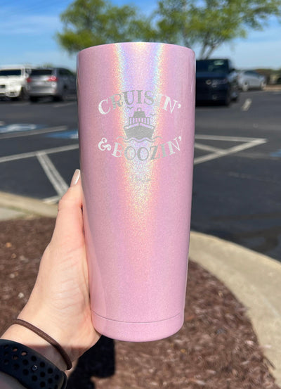 Cruisin And Boozin Personalize (CUSTOM) Laser Etched Tumbler