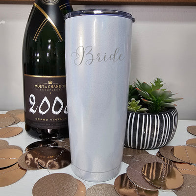 Bride Script Laser Etched Tumbler