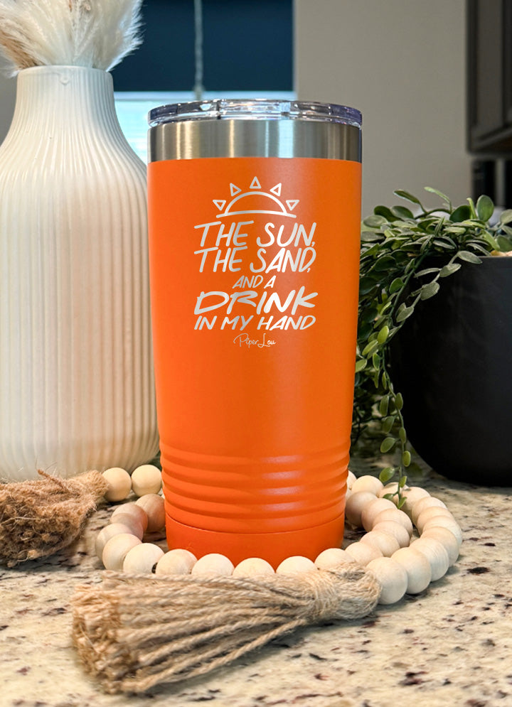 The Sun The Sand And A Drink In My Hand Old School Tumbler