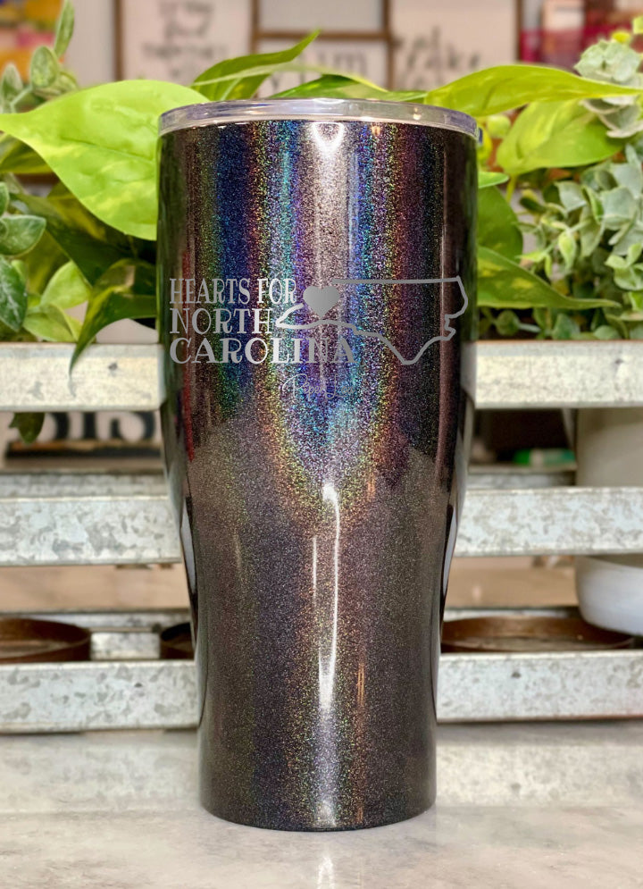 100% Donation | Hearts For North Carolina Laser Etched Tumbler