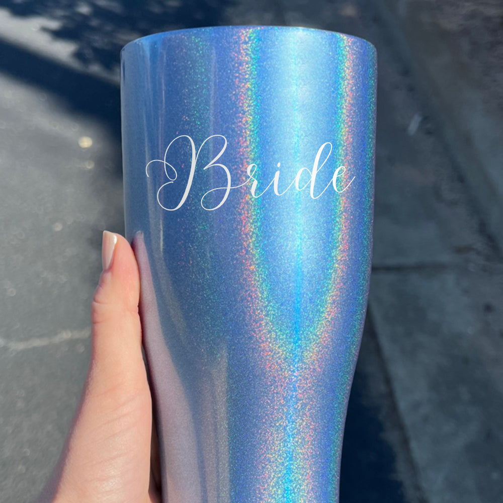 Bride Script Laser Etched Tumbler