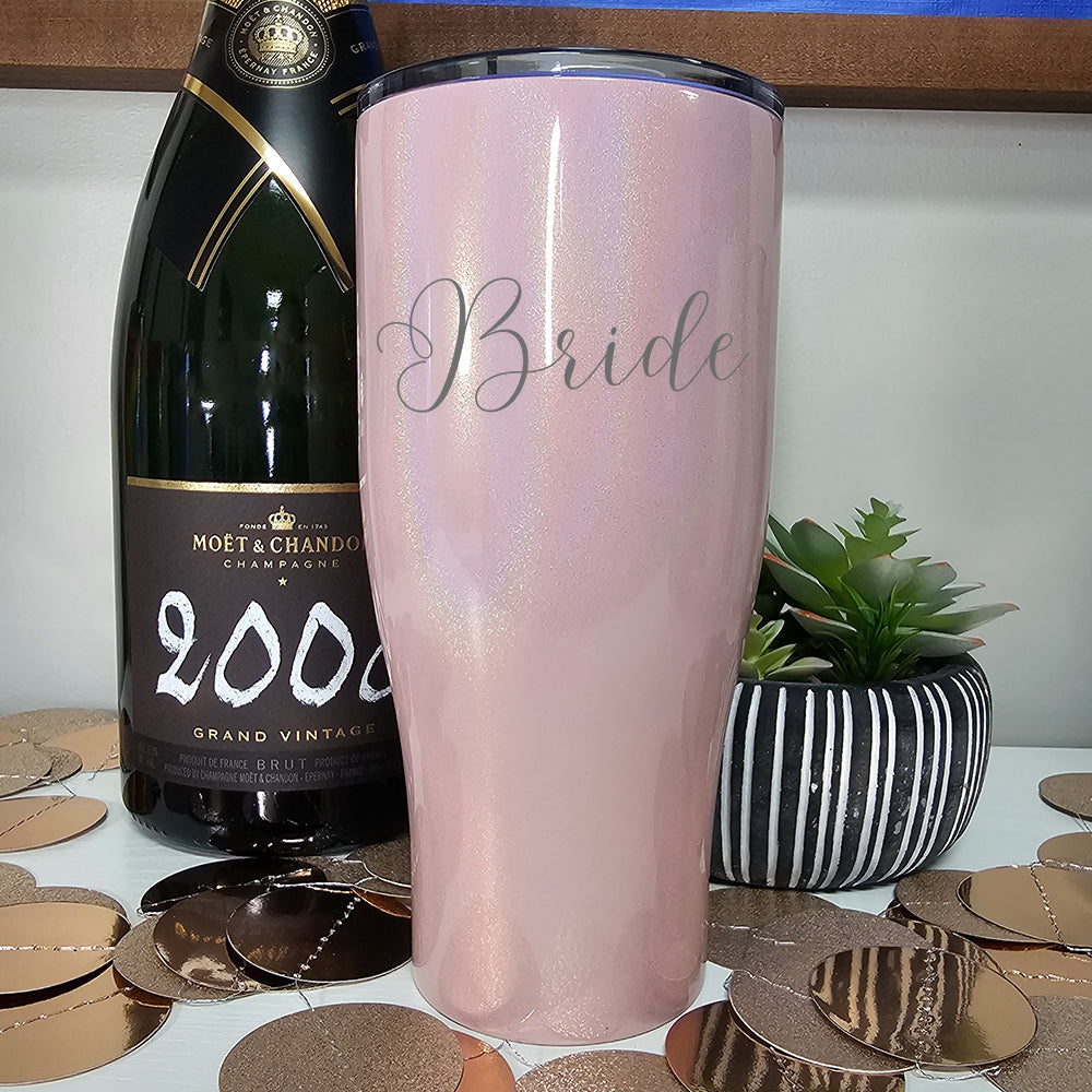 Bride Script Laser Etched Tumbler