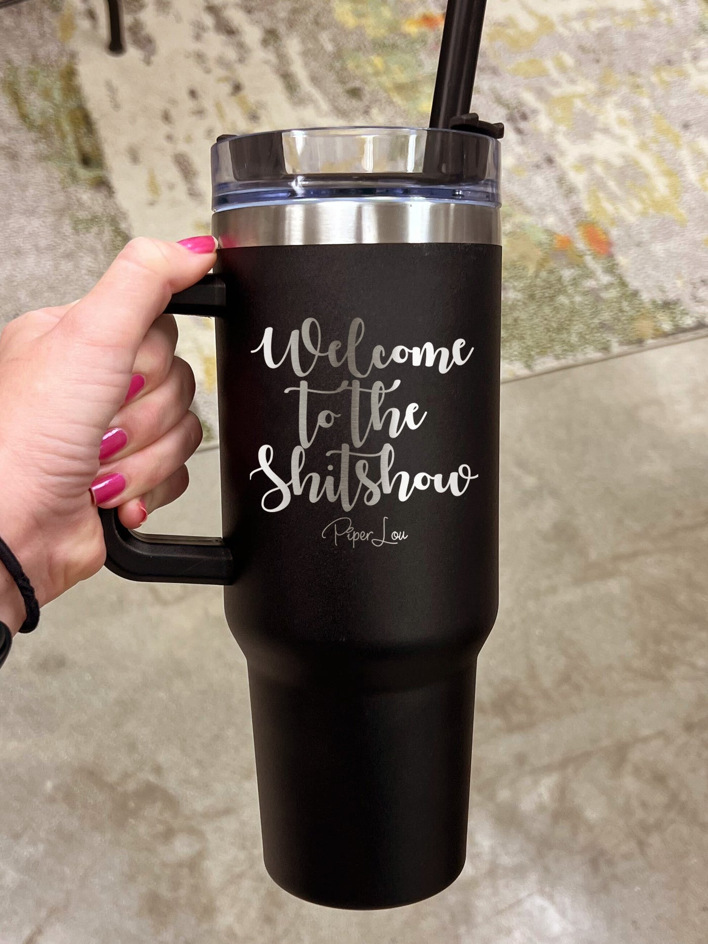 Home I'll Be Watching You Pup 40oz Stainless Steel Tumbler with Straw