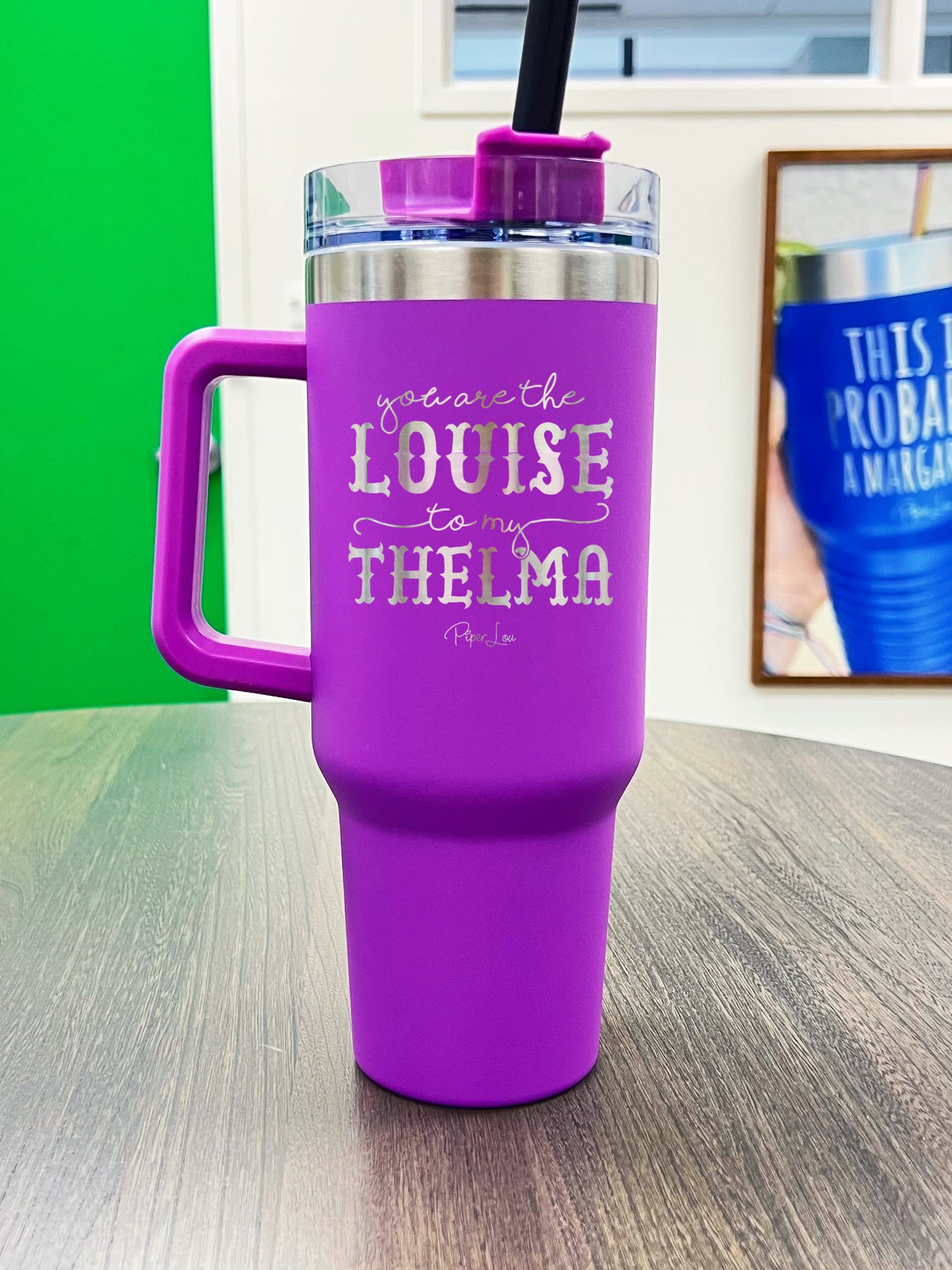 LouisG 40 OZ Travel Tumbler with Handle - Hot Pink