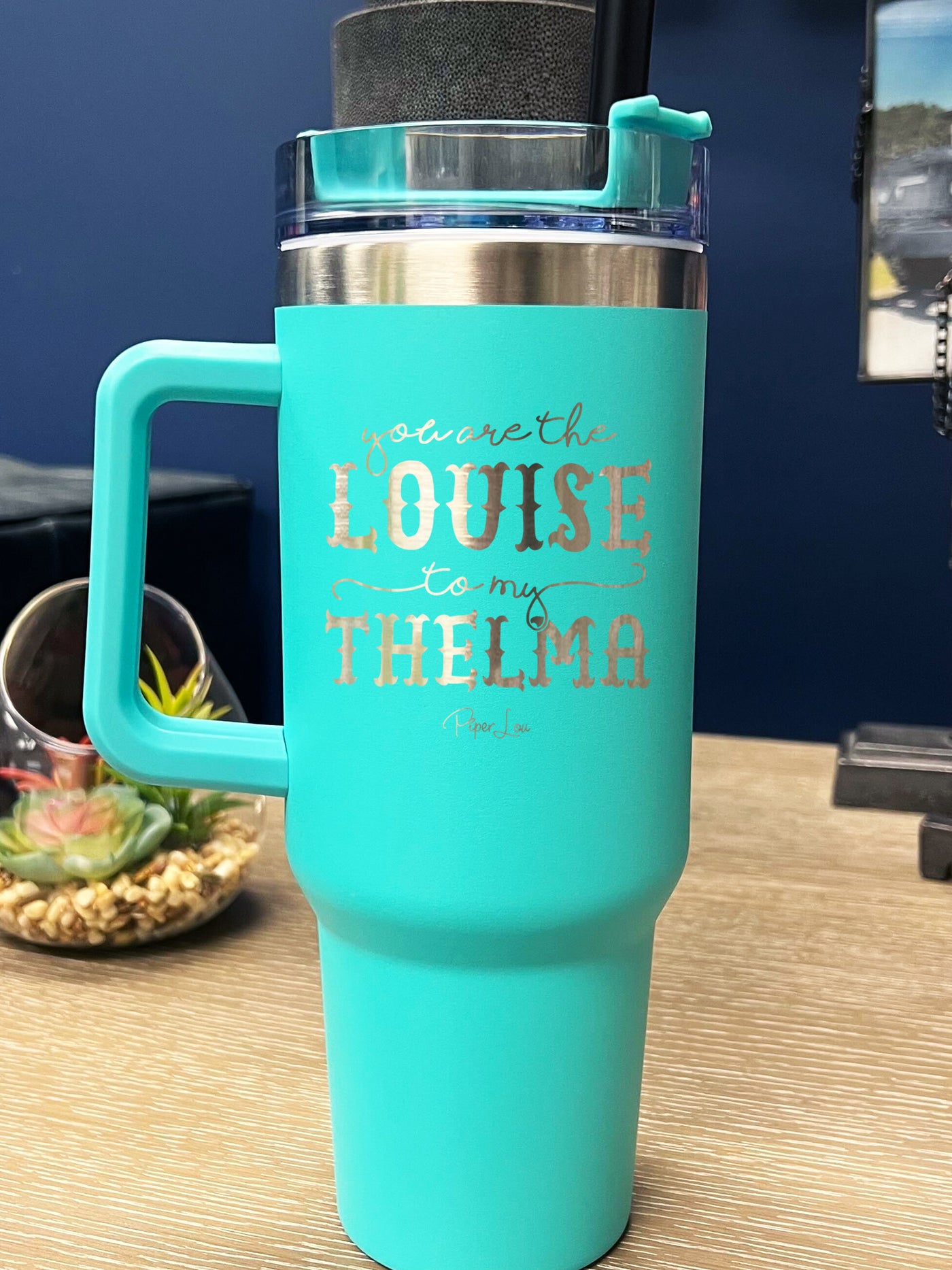 LouisG 40 OZ Travel Tumbler with Handle - Teal