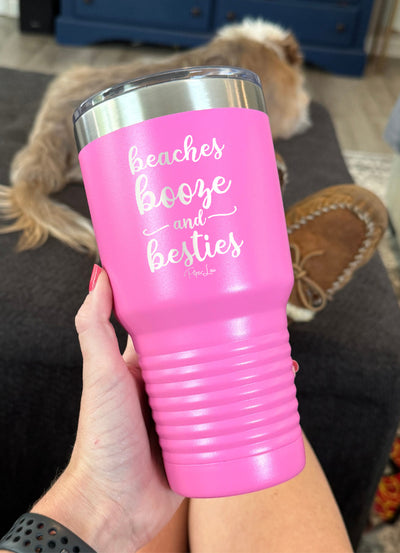 Clearance | Beaches Booze and Besties Old School Tumbler