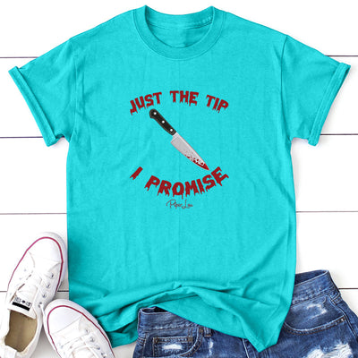 Spooky Sale | Just The Tip I Promise Knife Graphic Tee