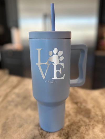 LOVE Paw Print 40oz Tumbler