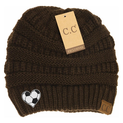 New Soccer Heart C.C Thick Knit Soft Beanie