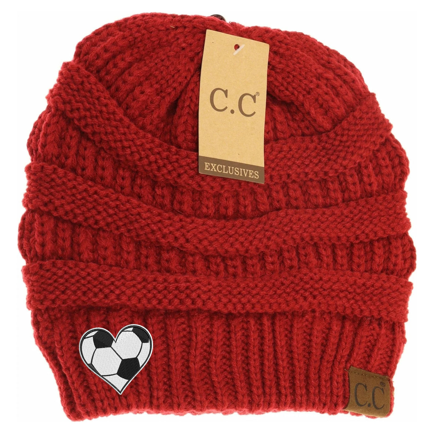 New Soccer Heart C.C Thick Knit Soft Beanie