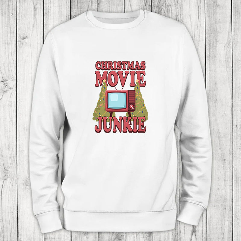 Christmas Movie Junkie Crewneck Sweatshirt