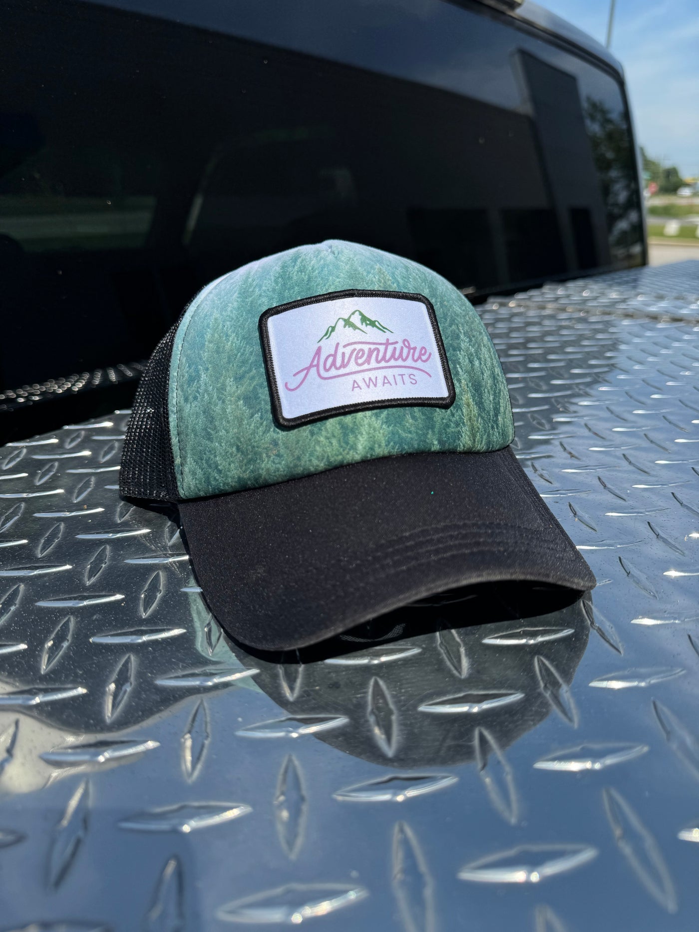 Adventure Awaits Patch Trucker Hat