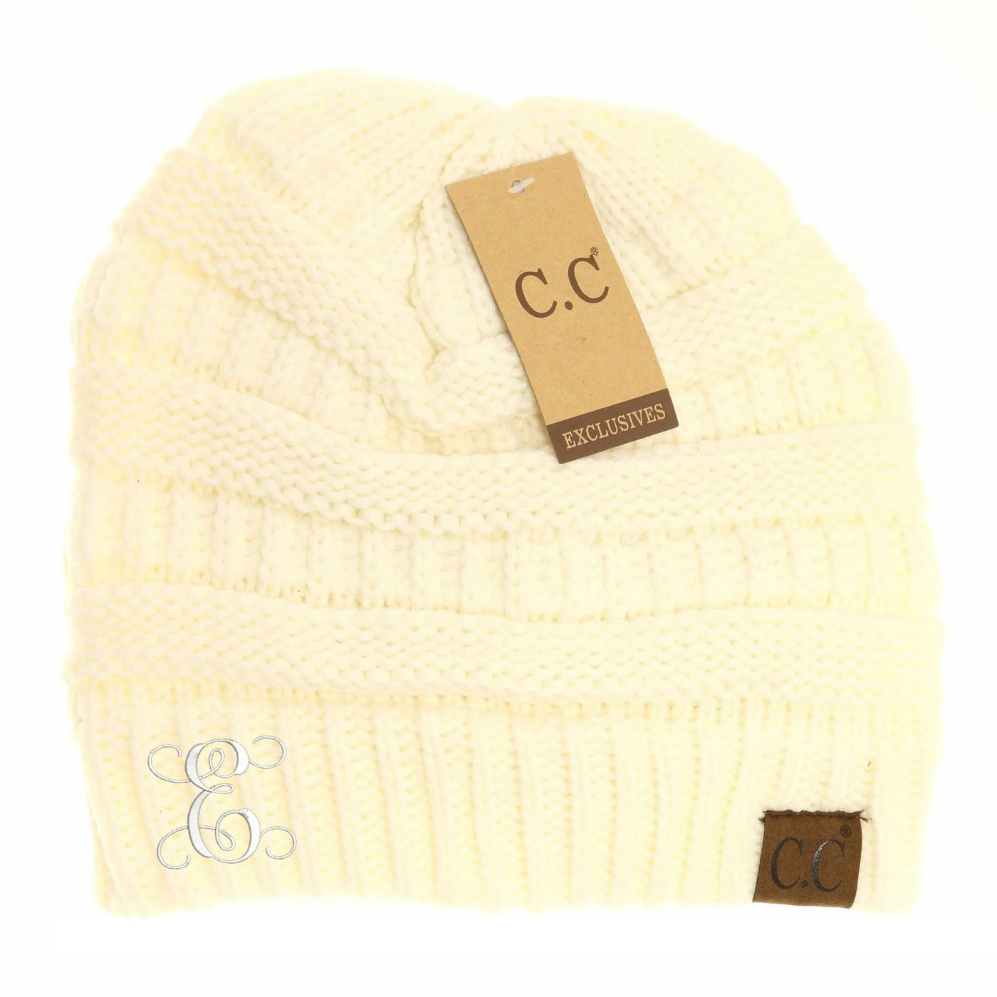 New Monogram (CUSTOM) Beanie C.C Thick Knit Soft Beanie