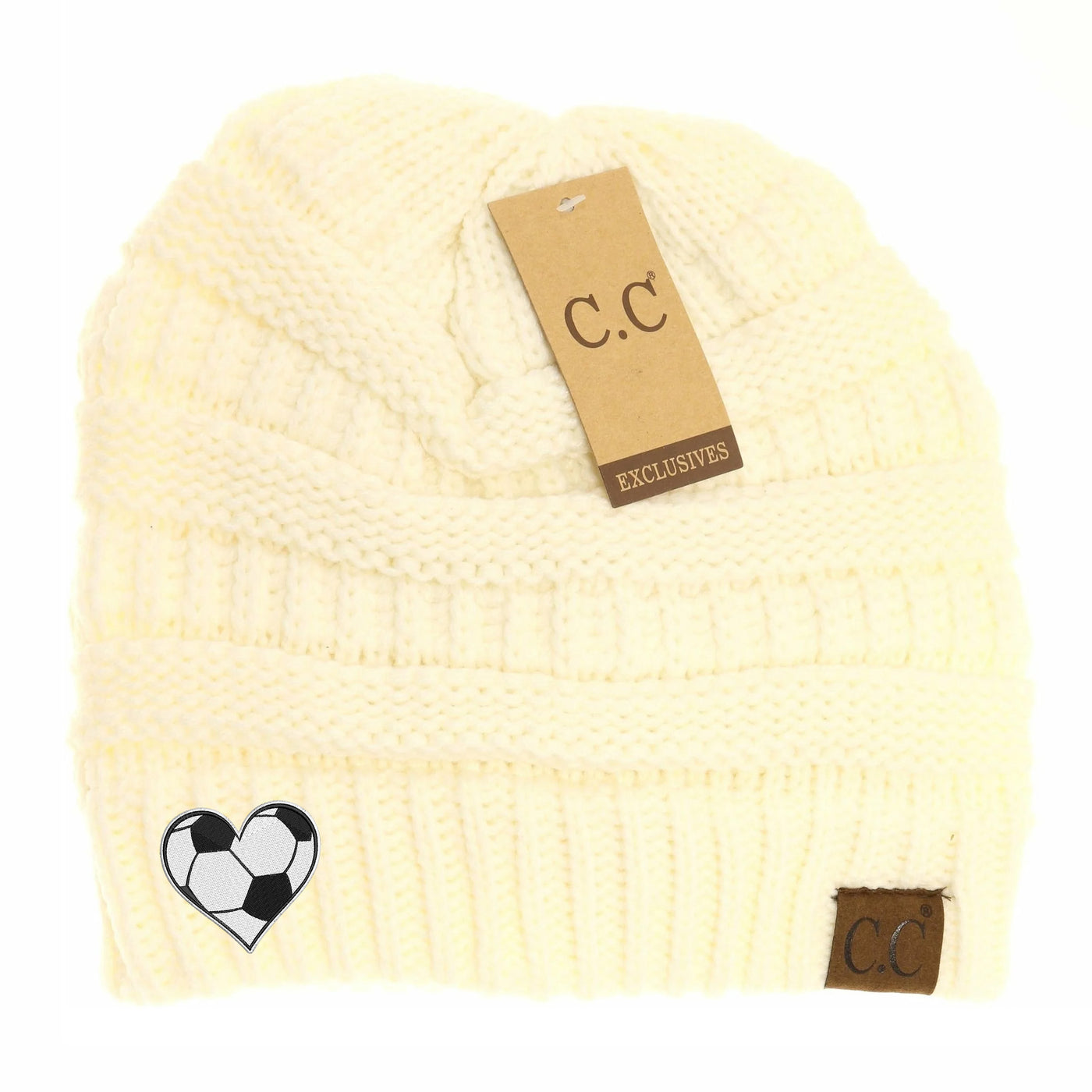 New Soccer Heart C.C Thick Knit Soft Beanie