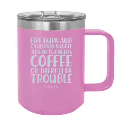 Spooky Sale | Fire Burn And Cauldron Bubble 15oz Coffee Mug Tumbler