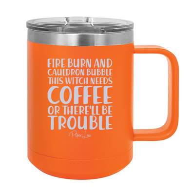 Spooky Sale | Fire Burn And Cauldron Bubble 15oz Coffee Mug Tumbler