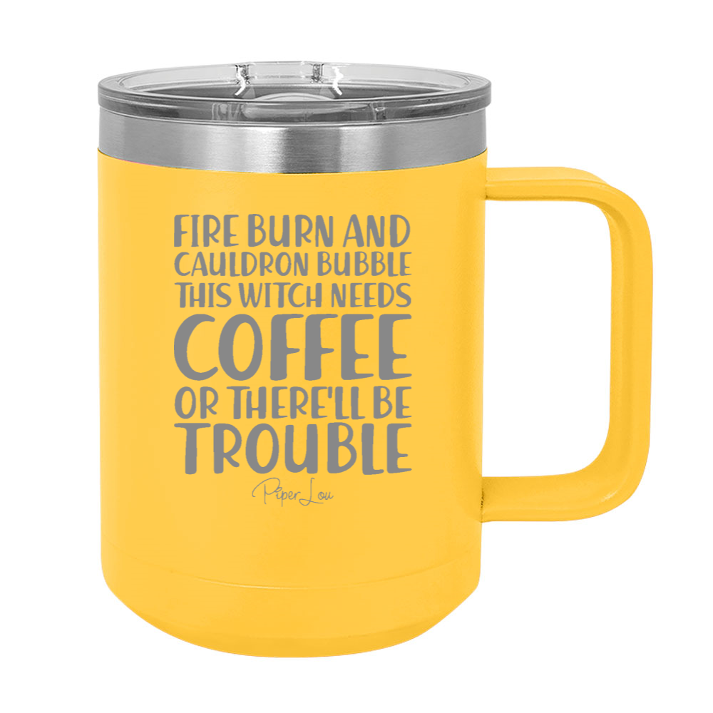 Spooky Sale | Fire Burn And Cauldron Bubble 15oz Coffee Mug Tumbler