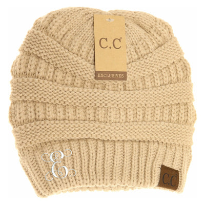 New Monogram (CUSTOM) Beanie C.C Thick Knit Soft Beanie