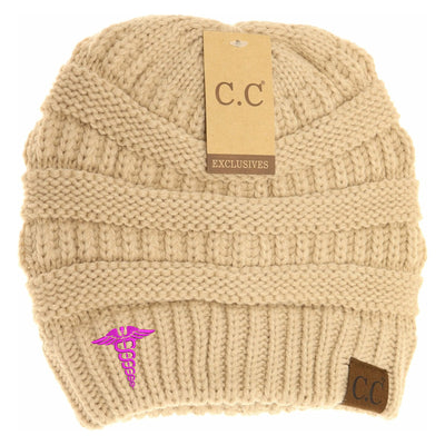 New Medical Symbol C.C. Thick Knit Soft Beanie