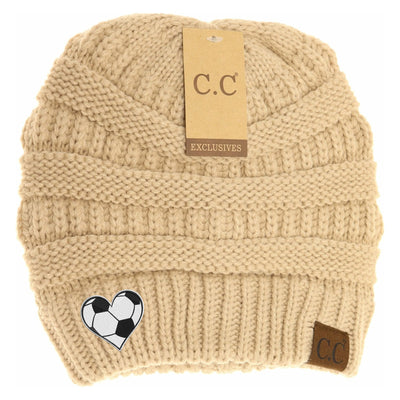 New Soccer Heart C.C Thick Knit Soft Beanie