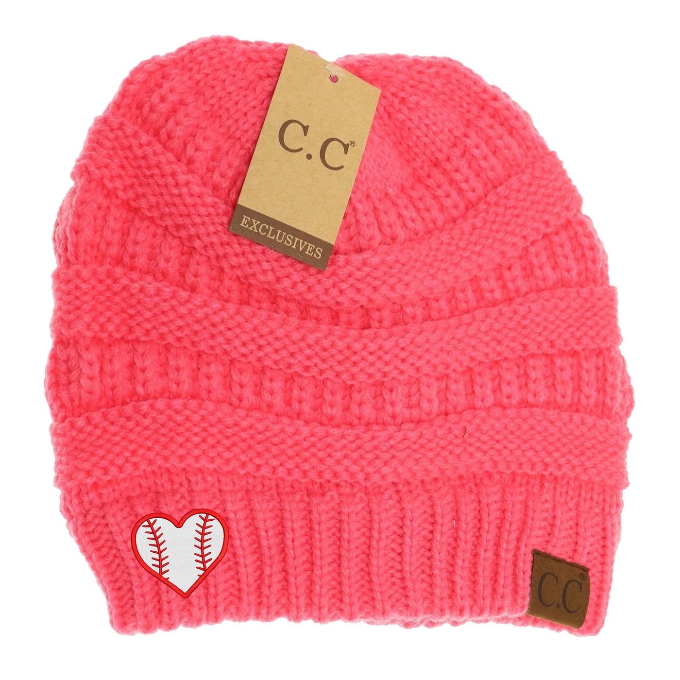 New Baseball Heart C.C Thick Knit Soft Beanie