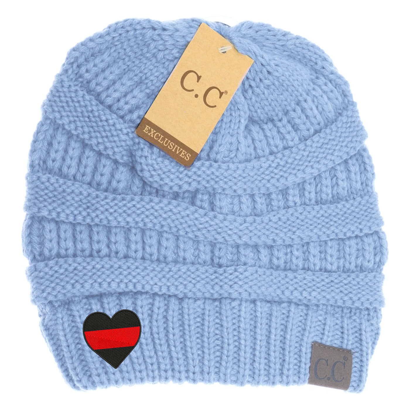 New Red Line Heart C.C Thick Knit Soft Beanie