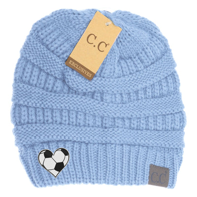 New Soccer Heart C.C Thick Knit Soft Beanie