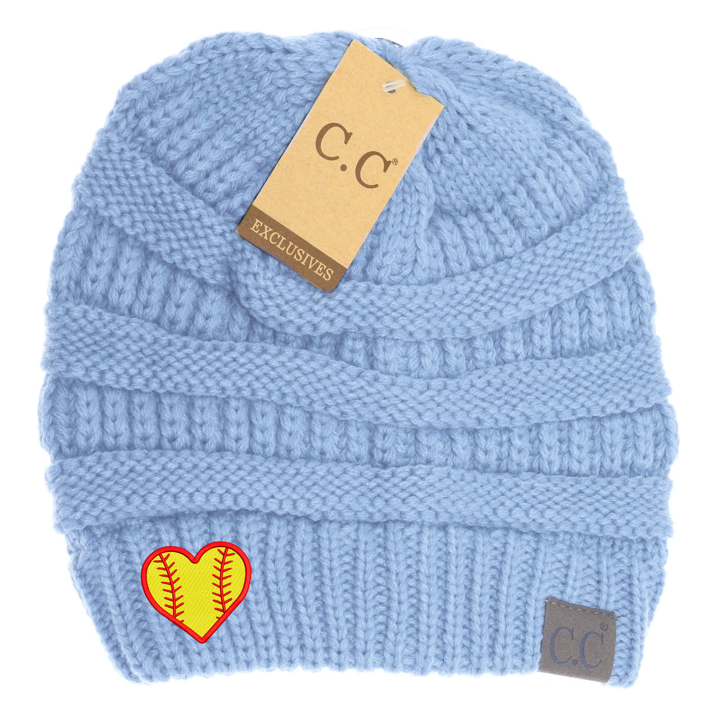 New Softball Heart C.C Thick Knit Soft Beanie