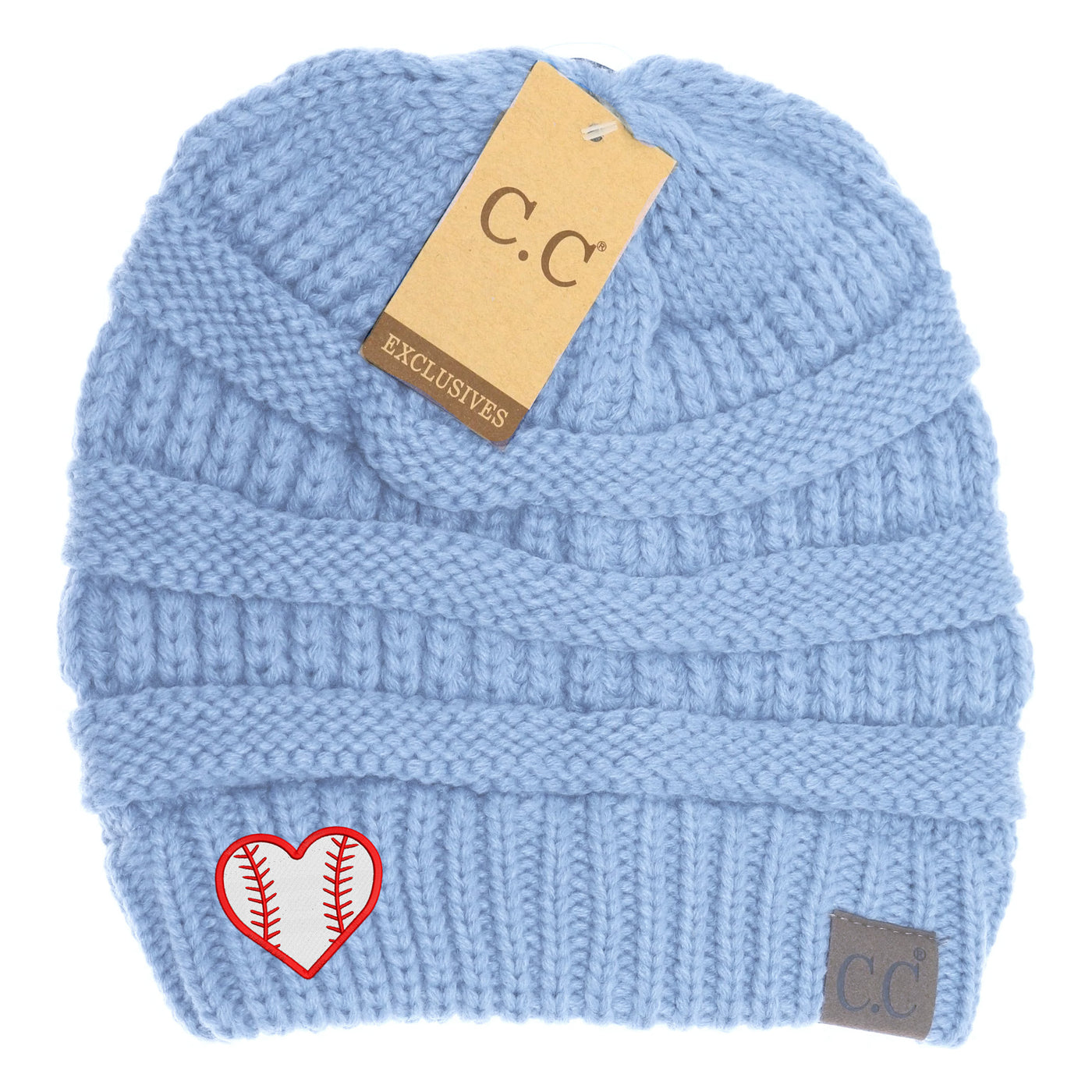 New Baseball Heart C.C Thick Knit Soft Beanie