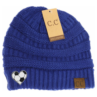 New Soccer Heart C.C Thick Knit Soft Beanie