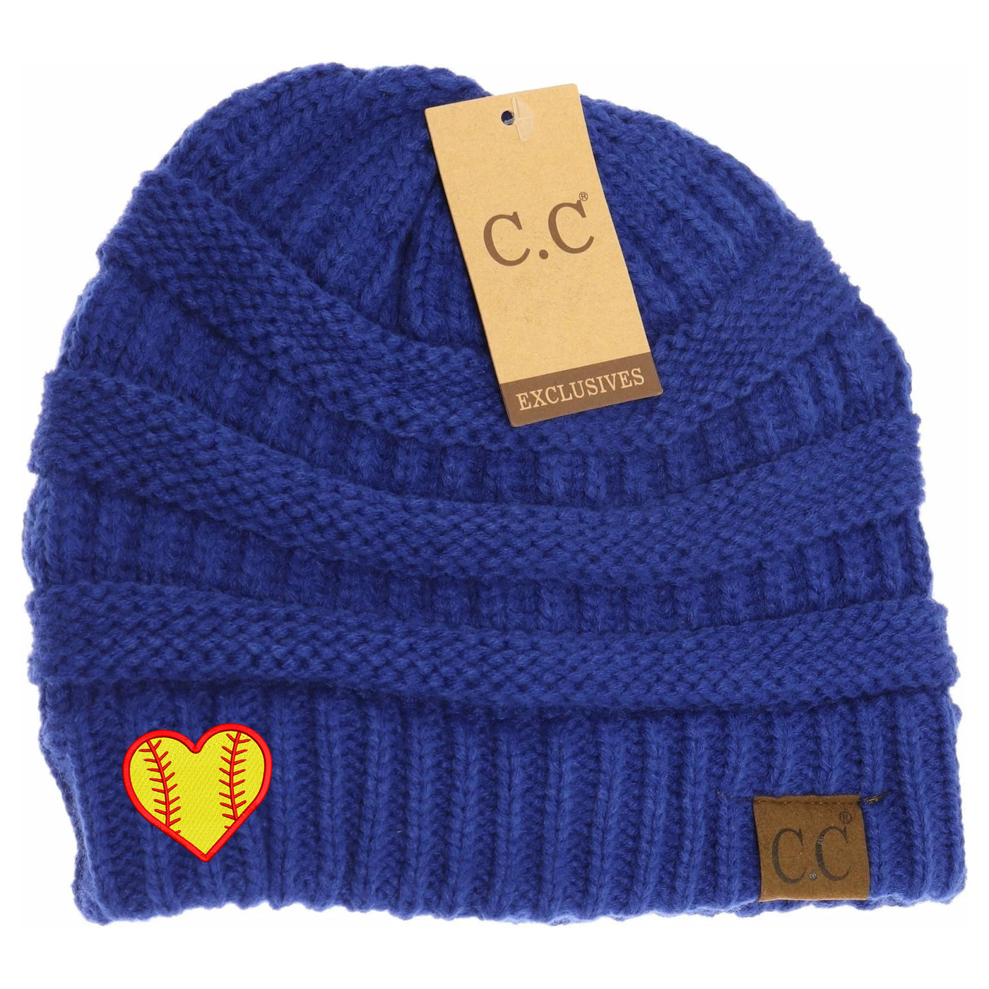 New Softball Heart C.C Thick Knit Soft Beanie