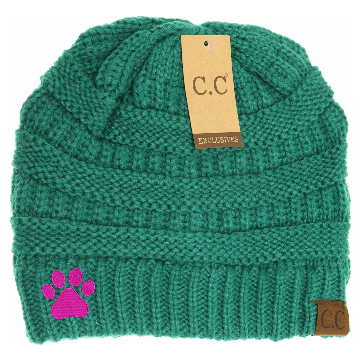 New Dog Paw Print C.C Thick Knit Soft Beanie