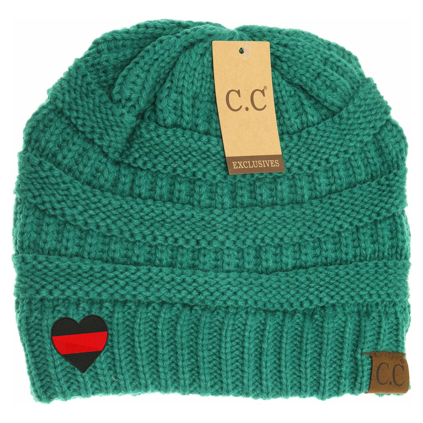 New Red Line Heart C.C Thick Knit Soft Beanie