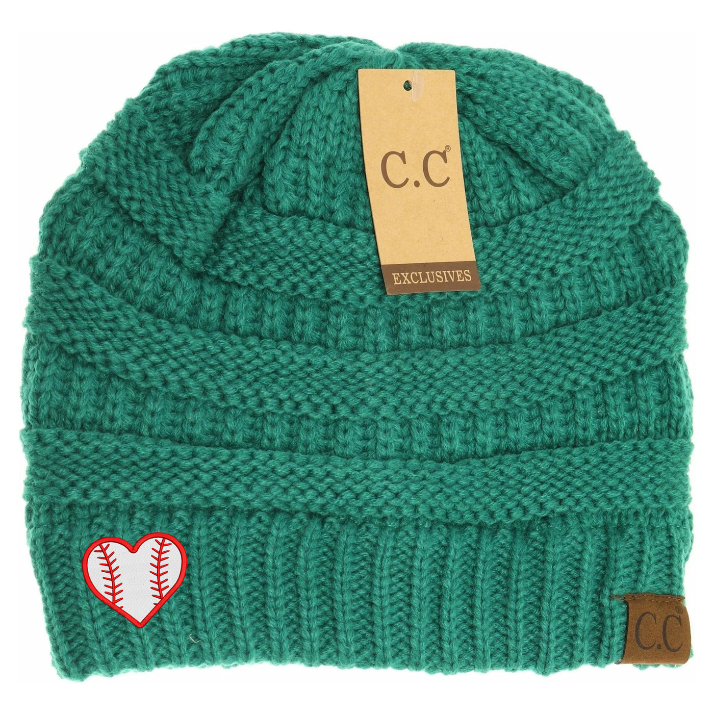 New Baseball Heart C.C Thick Knit Soft Beanie