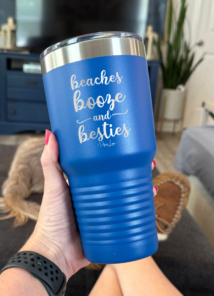 Clearance | Beaches Booze and Besties Old School Tumbler