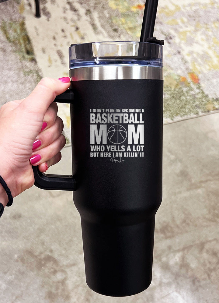 40oz Basketball Mom Tumbler With Handle and Straw, Basketball Mom Tumbler,  40oz Tumbler With Handle, Basketball Tumbler With Handle 