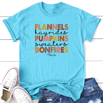 Flannels Hayrides Pumpkins Graphic Tee