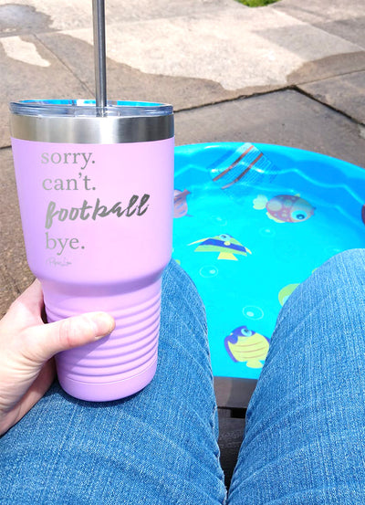 Sorry Can't Football Bye Old School Tumbler