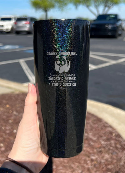 Cranky Chubby Girl Laser Etched Tumbler