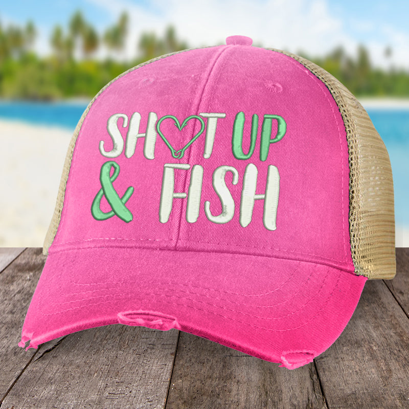 Womens Trucker Hats | Shut Up and Fish Hat, Trucker Hat / Neon Pink