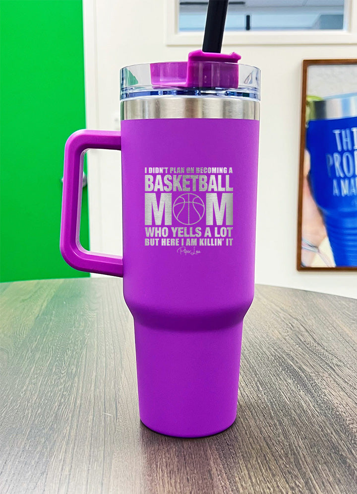 40oz Basketball Mom Tumbler With Handle and Straw, Basketball Mom Tumbler,  40oz Tumbler With Handle, Basketball Tumbler With Handle 